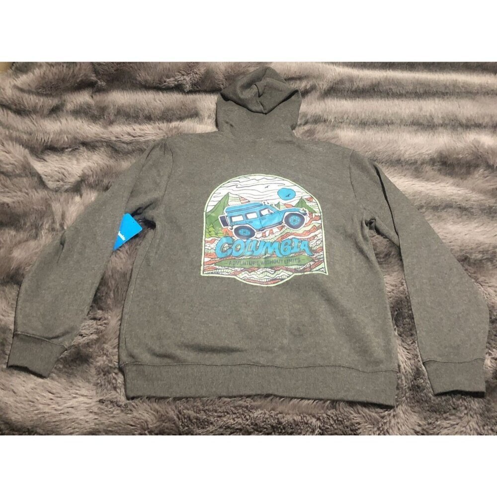 Columbia Men's Gray Hoodie Pullover Fleece Sweatshirt Adventure Size Medium